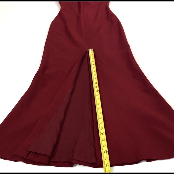 Likely Kingsbury Garnet Long Crepe Evening Gown Dress with Front Slit - Picture 15 of 15